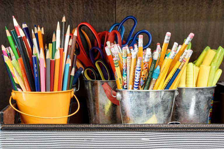 pen, pencils and scissors organization