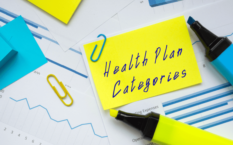 post-it note that has health plan categories written